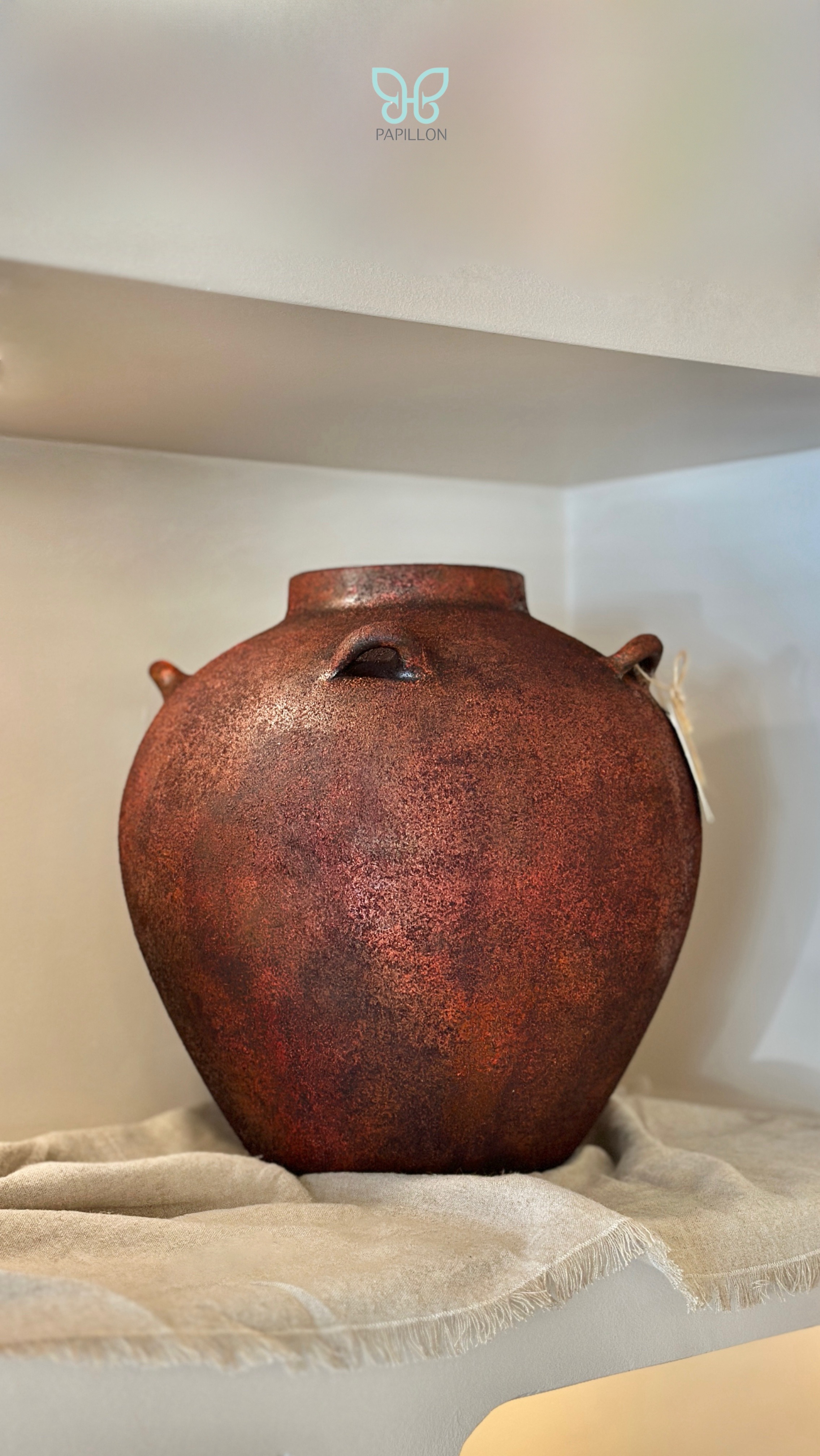 گلدان چهارقفله پتینه قهوه